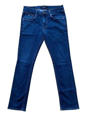 Men Guess Vermont Slim Stretch blue Jeans 32 Men’s Dark Wash Cotton Denim Cas